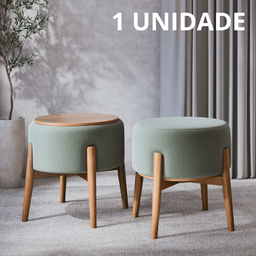 Puff Dual Assento em Linho Premium Palha com Pés Sofisticação e Conforto:verde - 3