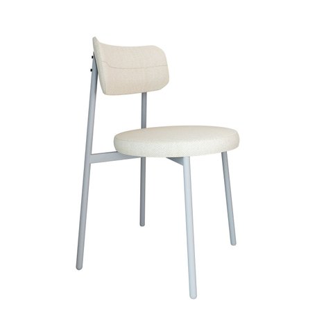 Cadeira Kyta Fixa com 4 Pés 50 x 44,7 x 83,8 cm com 1 Unidade Branco/Palha
