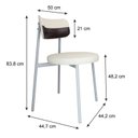 Ver imagem 4 de Cadeira Kyta Fixa com 4 Pés 50 x 44,7 x 83,8 cm com 1 Unidade Branco/Palha/Café