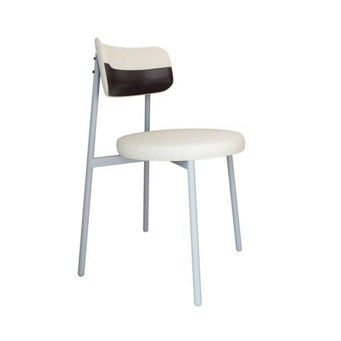 Cadeira Kyta Fixa com 4 Pés 50 x 44,7 x 83,8 cm com 1 Unidade Branco/Palha/Café