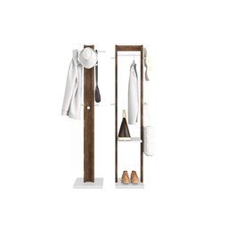 Conjunto 2 Cabideiros Branco Nogal - Tecnomobili - 1