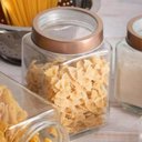 Ver imagem 6 de 10 Potes Grandes de Vidro 1,7l com Tampa em Metal Rose Gold Porta Mantimentos Gastro Lyor