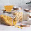 Ver imagem 2 de 10 Potes Grandes de Vidro 1,7l com Tampa em Metal Rose Gold Porta Mantimentos Gastro Lyor