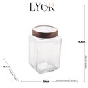 Ver imagem 3 de 10 Potes Grandes de Vidro 1,7l com Tampa em Metal Rose Gold Porta Mantimentos Gastro Lyor