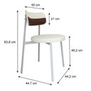 Ver imagem 4 de Cadeira Kyta Fixa com 4 Pés 50 x 44,7 x 83,8 cm com 1 Unidade Branco/Palha/Whisky