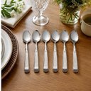 Ver imagem 2 de Jogo 6 Colheres de Mesa Aço Inox 430 20cm Decorado Prateado Talheres Cozinha Mesa Posta