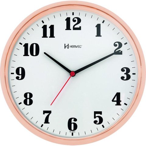 Relógio de Parede Preto 26cm com Tic-tac Herweg 6126 Pinus