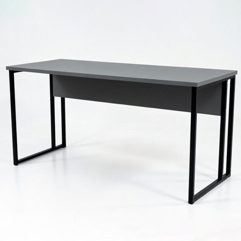 Mesa Escrivaninha Office Tampo 25mm Secretária Industrial 1,26m Cinza/Preto