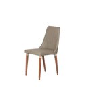 Ver imagem 6 de Kit de 4 Cadeiras de Madeira Maciça Estofada Lara - Natural C/ Pu Fendi - Champanhe