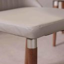 Ver imagem 3 de Kit de 4 Cadeiras de Madeira Maciça Estofada Lara - Natural C/ Pu Fendi - Champanhe