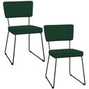Ver imagem 1 de Kit 02 Cadeiras Decorativas Para Sala De Jantar Allana L02 Suede Verde Musgo - Lyam Decor