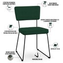 Ver imagem 4 de Kit 02 Cadeiras Decorativas Para Sala De Jantar Allana L02 Suede Verde Musgo - Lyam Decor