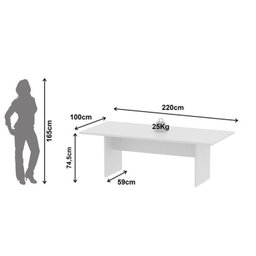 Kit com Mesa para Reunião 6 Lugares e Painel para Tv até 37 Polegadas - 4
