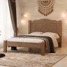 Cama de Casal com Cabeceira 100% Mdf Castanho Munique Fênix - 1