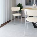 Ver imagem 3 de Cadeira Kyta Fixa com 4 Pés 50 x 44,7 x 83,8 cm com 2 Unidades Branco/Palha
