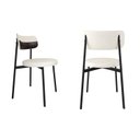 Ver imagem 1 de Cadeira Kyta Fixa com 4 Pés 50 x 44,7 x 83,8 cm com 2 Unidades Branco/Palha/Café