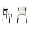 Ver imagem 1 de Cadeira Kyta Fixa com 4 Pés 50 x 44,7 x 83,8 cm com 2 Unidades Branco/Palha/Preto