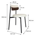 Ver imagem 4 de Cadeira Kyta Fixa com 4 Pés 50 x 44,7 x 83,8 cm com 2 Unidades Branco/Palha/Whisky
