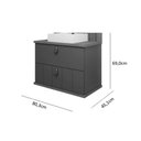 Ver imagem 4 de Bancada de Banheiro Balcão Milano 1 Porta e 1 Gaveta C- Cuba 80cm Cimento-freijo - Mgm
