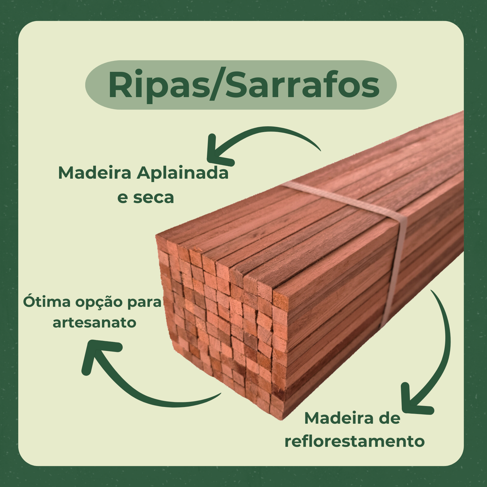 20 Ripas Sarrafos Eucalipto 1x1x100cm Aplainado Artesanato - 6