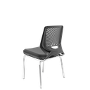 Ver imagem 3 de Cadeira Beezi Plaxmetal Fixa 4 Pés Cromada Encosto Preto Assento Vinil Preto T19