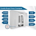 Ver imagem 2 de Guarda Roupa Casal 6 Portas e 6 Gavetas c/ Espelho Guarapari Avelã/Off White - Panan