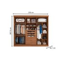 Ver imagem 3 de Guarda Roupa Casal 6 Portas e 6 Gavetas c/ Espelho Guarapari Avelã/Off White - Panan