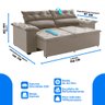 Sofá Compact 150Cm Retrátil e Reclinável com molas Espirais 5 Posições Castor - 3