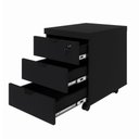 Ver imagem 4 de Gaveteiro Móvel Escritório 40cm x 50cm 3 Gavetas Chave e Rodízios F5 Office Cor:Preto