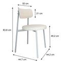 Ver imagem 4 de Cadeira Kyta Fixa com 4 Pés 50 x 44,7 x 83,8 cm com 4 Unidades Branco/Palha