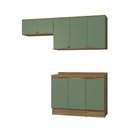 Ver imagem 1 de Armário de Cozinha Compacta 100% Mdf 200cm Nogueira/verde Celeste Kappesberg