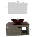 Ver imagem 5 de Gabinete Armário Banheiro 60cm Cuba Oval Vermelha