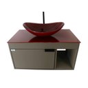 Ver imagem 4 de Gabinete Armário Banheiro 60cm Cuba Oval Vermelha