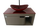 Ver imagem 4 de Gabinete Armário Banheiro 60cm Cuba Oval Vermelha