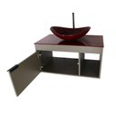 Ver imagem 3 de Gabinete Armário Banheiro 60cm Cuba Oval Vermelha