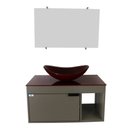 Ver imagem 2 de Gabinete Armário Banheiro 60cm Cuba Oval Vermelha