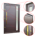 Ver imagem 3 de Porta Pivot.Alumínio Lamb.Visione c/Pux.e.Elite Marrom Gold 240x120 Brimak