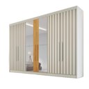 Ver imagem 2 de Guarda Roupa Casal 6 Portas com 4 Portas Ripadas Potente com Espelho - Móveis Europa