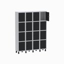 Ver imagem 3 de Armário Locker Guarda Volume Aço Light 16 Portas 138x179,5cm Cinza
