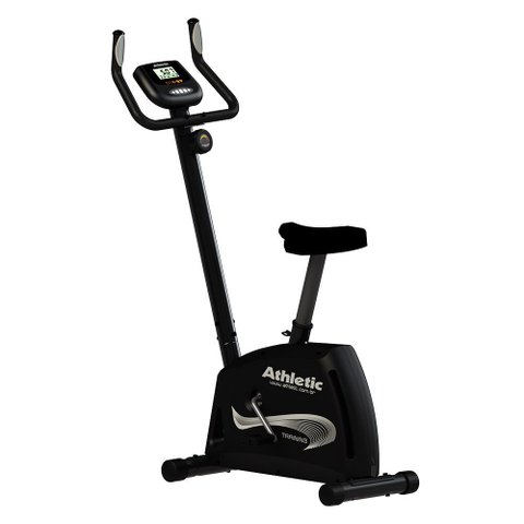 Bicicleta Athletic Training Vertical 8 Níveis Magnéticos 140kg Suportados Pedal Suave Monitor 11 Fun