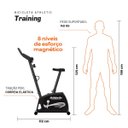 Ver imagem 4 de Bicicleta Athletic Training Vertical 8 Níveis Magnéticos 140kg Suportados Pedal Suave Monitor 11 Fun