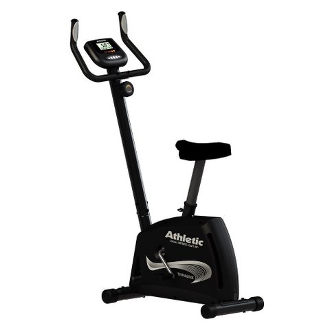 Bicicleta Athletic Training Vertical 8 Níveis Magnéticos 140kg Suportados Pedal Suave Monitor 11 Fun