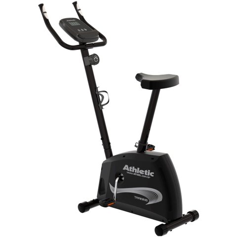 Bicicleta Athletic Training Vertical 8 Níveis Magnéticos 140kg Suportados Pedal Suave Monitor 11 Fun
