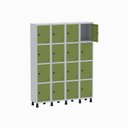 Ver imagem 3 de Armário Locker Guarda Volume Aço Light 16 Portas 138x179,5cm Azul/Cinza/Dali
