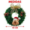 Ver imagem 3 de Guirlanda Natalina Decoração de Porta Noel Rena Urso de 40cm a