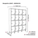 Ver imagem 4 de Armário Locker Guarda Volume Aço Light 16 Portas 138x179,5cm Azul/Cinza/Delrei