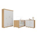 Ver imagem 2 de Quarto de Bebê Completo com Berço Americano 3 em 1 Realeza Multimóveis Mp4583 Madeirado/branco