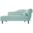 Ver imagem 5 de Kit Diva Recamier Diana 185cm Lado Esquerdo e 02 Poltronas Classic Suede Azul Tiffany - ADJ Decor