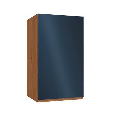 Armário Aéreo 1 Porta 40cm Ciela Azul/Canela