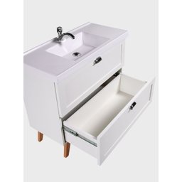 Gabinete para Banheiro com Cuba 80cm Retro Mdf Milano - On Móveis Cor:branco - 5